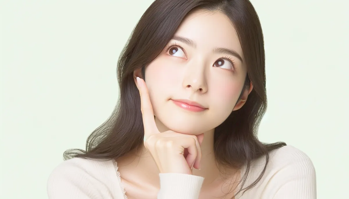 考えている女性のイメージ
